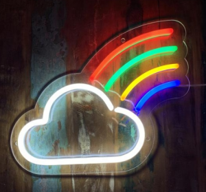Rainbow cloud neon sign