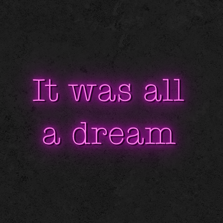‘It was all a dream’ Neon Sign