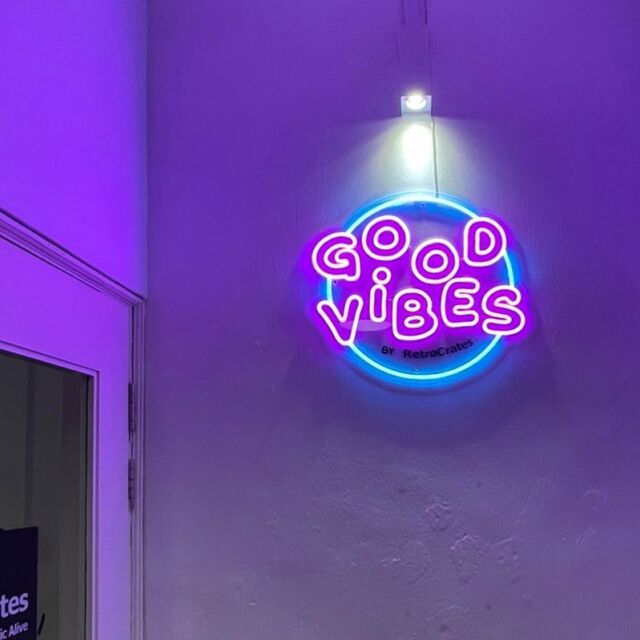 neon sign on wall